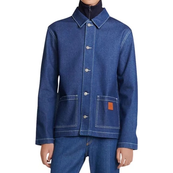 Sandro Denim Blue Work Jacket SIZE XXL - Picture 1 of 7